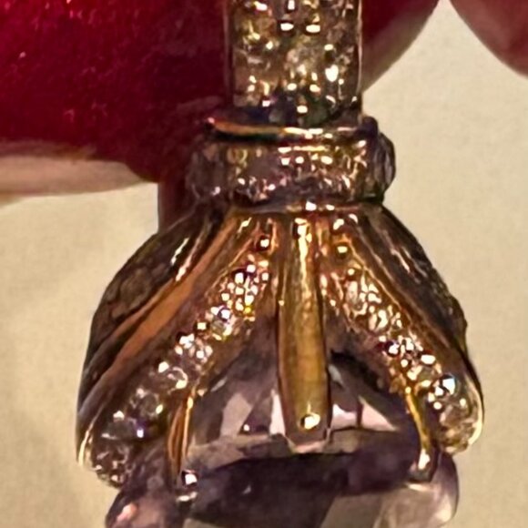 Le Vian 14k Strawberry Rose Gold Amethyst Chocolate Vanilla Diamond Ring Size 5 - Picture 6 of 8